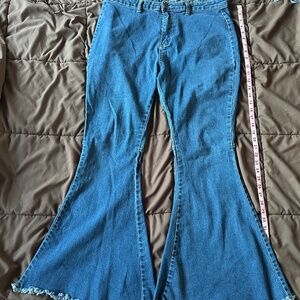 Stretchy high waisted bell bottoms